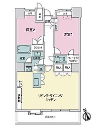 アーバンビューグランドタワー 2LDKの間取図画像