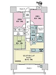 ライオンズ比治山本町 3LDKの間取図画像