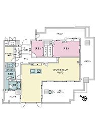 CLUBTHE.薬院ステーションタワー 2SLDKの間取図画像