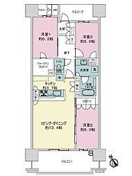 プレミスト千早中央公園 3LDKの間取図画像