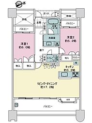 サングレート薬院駅ロイヤルウィン 2LDKの間取図画像