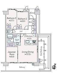 メイツ塚口レジアンス 3LDKの間取図画像