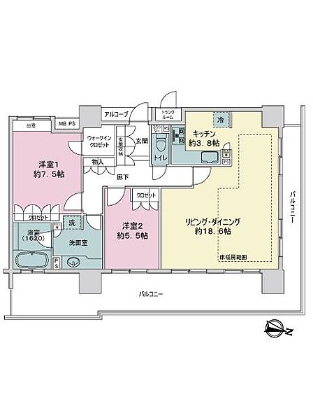 2LDK 間取り
