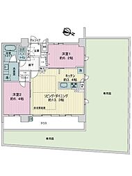 ローレルコート嵯峨嵐山 2LDKの間取図画像
