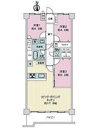鶴見岸谷ハイツ 3LDKの間取図画像