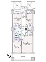 グランアルト豊洲 3LDKの間取図画像