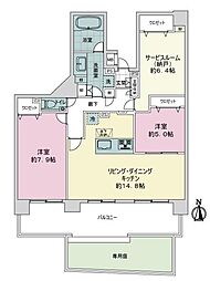 藤和シティホームズ綾瀬 2SLDKの間取図画像