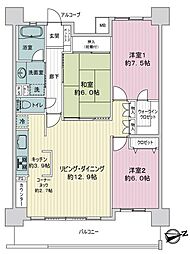 レクセルプラッツァ蒲生 3LDKの間取図画像
