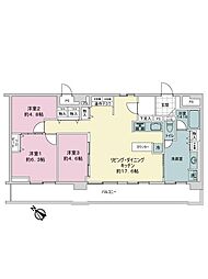 朝日プラザ越谷 3LDKの間取図画像
