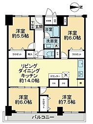 江坂ハイデンス 4LDKの間取図画像