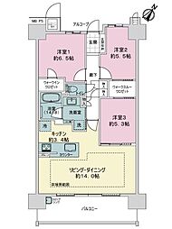 ライオンズ茨木ニューシティB街区 3LDKの間取図画像