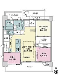 エステムコートパークウイングス 2SLDKの間取図画像