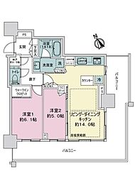 ベイシティタワーズ神戸EAST 2LDKの間取図画像