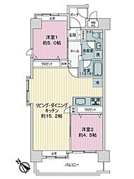 ライオンズマンション灘南 2LDKの間取図画像