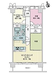サーパス太田 2SLDKの間取図画像
