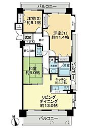 エステージ高須 3LDKの間取図画像