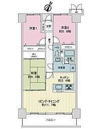 サーパスシティ白川参番館 3LDKの間取図画像