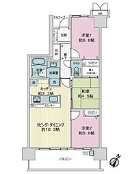 サーパス新川 3LDKの間取図画像