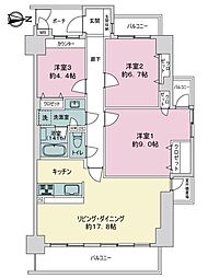 サーパス錦 3LDKの間取図画像