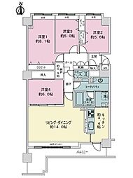 ステイツ南14条グランバレーヌ 4LDKの間取図画像