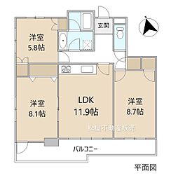 浜松アーバンライフ 3LDKの間取図画像