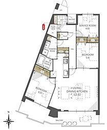 ブライトタウン西伝寺 2SLDKの間取図画像