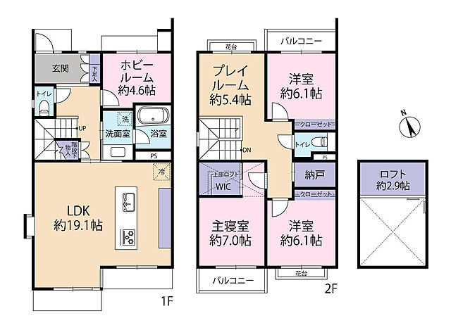 間取り パークサイド南大沢22号棟 1階/-
