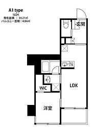 福岡市地下鉄空港線 中洲川端駅 徒歩6分の賃貸マンション 10階1LDKの間取り