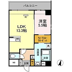 フォレストドルフ天神 1LDKの間取図画像