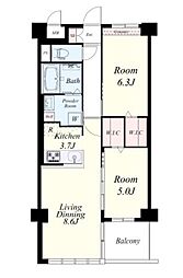 APエルテージ地行 2LDKの間取図画像