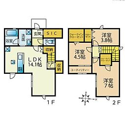オズスクエア次郎丸 3SLDKの間取図画像