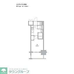 エルプレイス天神南 1Kの間取図画像