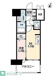 アルファシオリエンソ 1DKの間取図画像