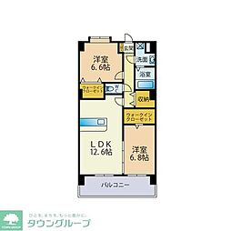 ルシオール次郎丸 2LDKの間取図画像