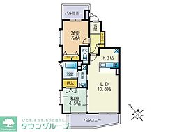 グランディア百道浜通り 2LDKの間取図画像