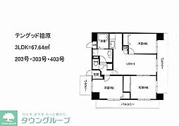 テングッド祖原 3LDKの間取図画像