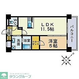 グランドシュー 1LDKの間取図画像