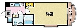 サヴォイステュディオブランシェ 1Kの間取図画像