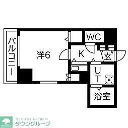 エスポワールマンション天神南 1Kの間取図画像