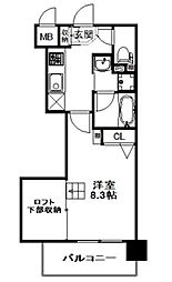 アクタス天神アネックス 1Kの間取図画像