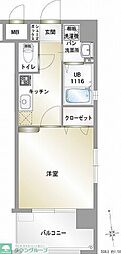 エンクレスト藤崎 1Kの間取図画像