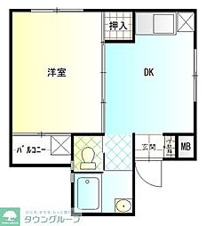 セントラルステイズ 1DKの間取図画像