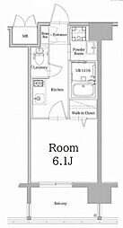エンクレスト大手門GLOW 1Kの間取図画像