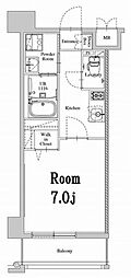エンクレスト天神WEST 1Kの間取図画像