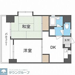 ダイナコート天神南 2DKの間取図画像