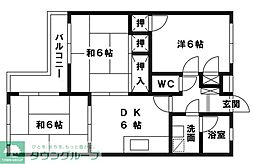 シャローム鳥飼 3DKの間取図画像