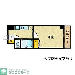 ビュークレスト今泉 1Kの間取図画像