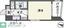 ソレアード赤坂 1Kの間取図画像