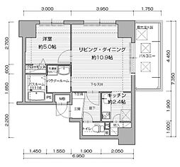 アクタス渡辺通パークシティ 1LDKの間取図画像
