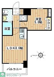 ステイツ姪浜駅前 ワンルームの間取図画像